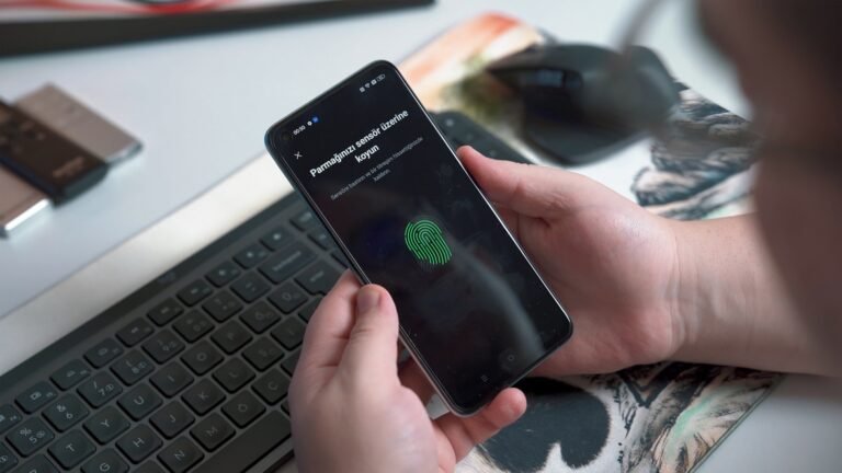 Person using fingerprint sensor on a phone representing NordProtect identity theft protection review 2026