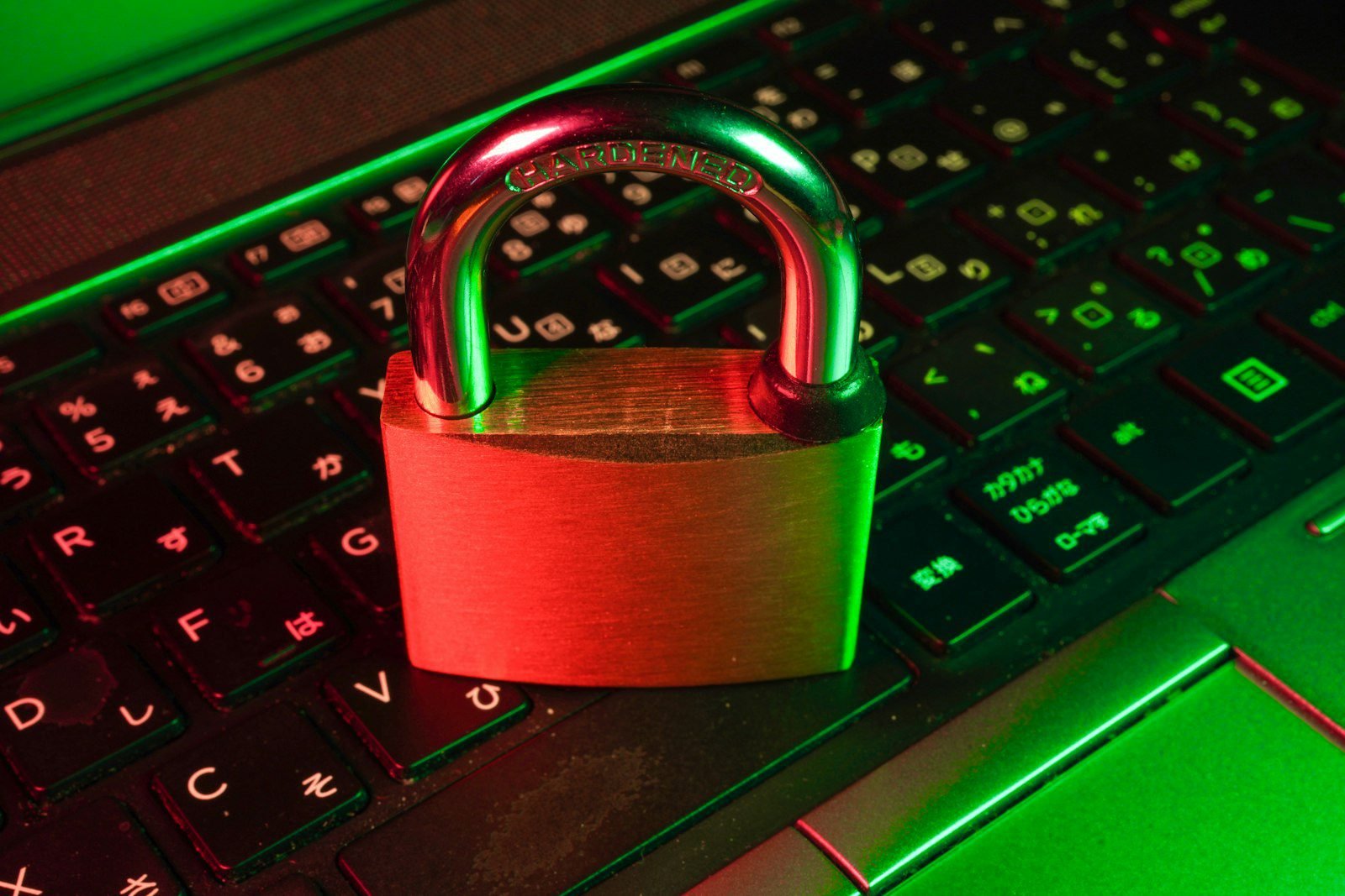Red padlock on a keyboard representing NordVPN Nord Security ecosystem privacy and security review 2026