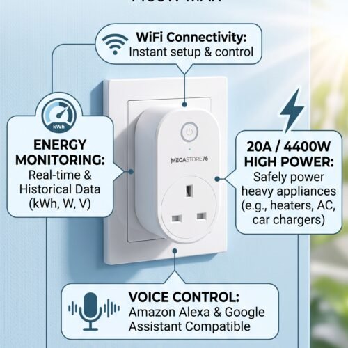 20A Smart WiFi Plug Socket Energy Monitoring Alexa Google Home 4400W High Power