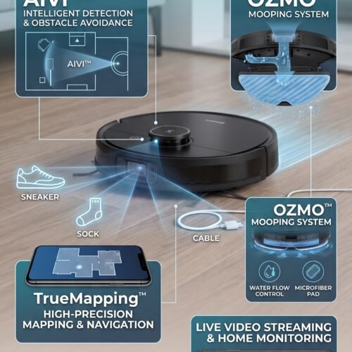 Ecovacs DEEBOT OZMO T8 AIVI Robot Vacuum Cleaner with Mop