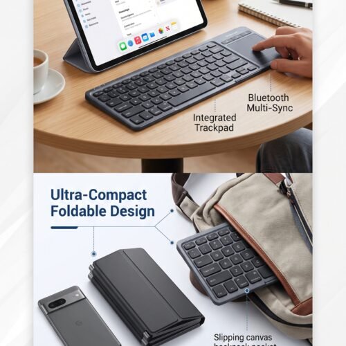 ProtoArc XK01 Foldable Bluetooth Keyboard with Trackpad