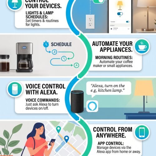 Amazon Basics Single Outlet Indoor Wi-Fi Smart Plug, Works with Alexa 4 Pack