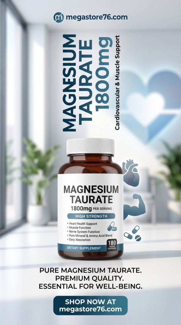Magnesium Taurate 1800mg Capsules – High Strength Magnesium Supplement
