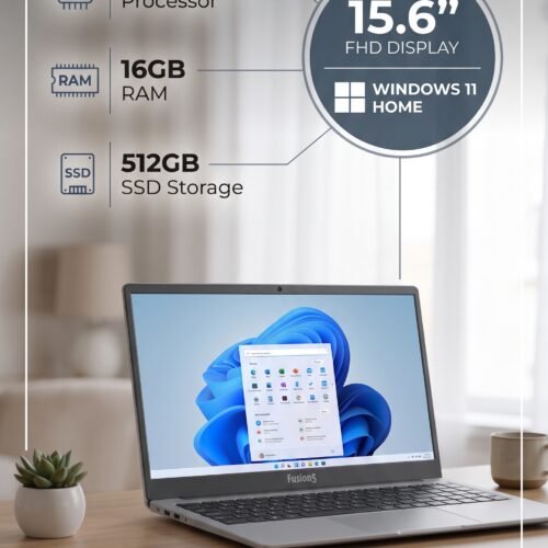 15.6" Windows 11 Laptop 16GB RAM 512GB SSD FHD Intel N100 Fusion5 S15 N2 UK