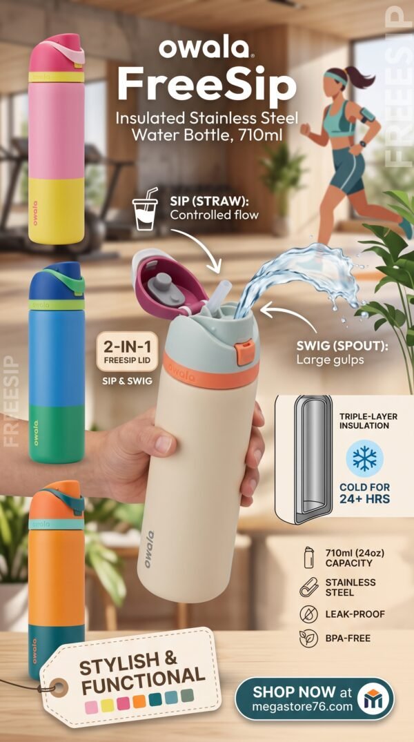 Gemini_Generated_Image_i31b9xi31b9xi31b Owala FreeSip Insulated Stainless Steel Water Bottle 710ml