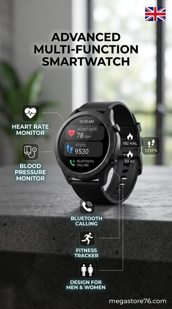 Bluetooth Smart Watch Call Fitness Tracker Men Women Heart Rate Blood Pressure
