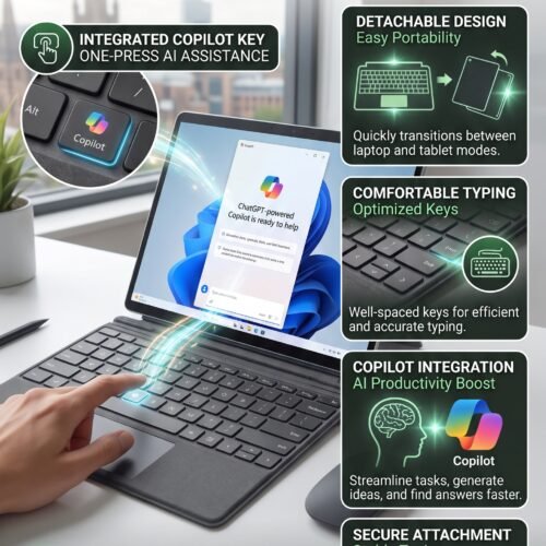 Microsoft Surface Pro 12-Inch Keyboard | Compatible with Surface Pro Copilot+