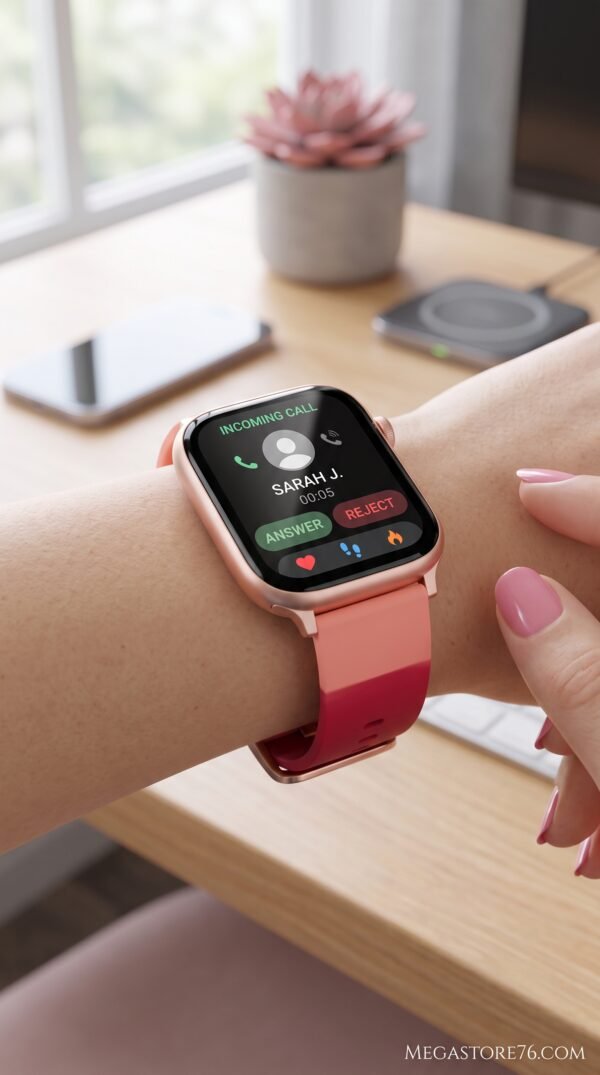 Smart Watch Men Women Answer/Make Calls 1.85'' Smartwatch Fitness Watch Pink Red