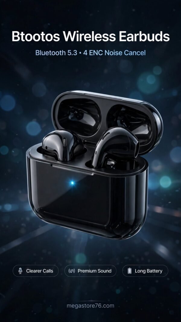 btootos_earbuds_ad Btootos Wireless Earbuds, Bluetooth 5.3 Headphones In Ear with 4 ENC Noise Cancel