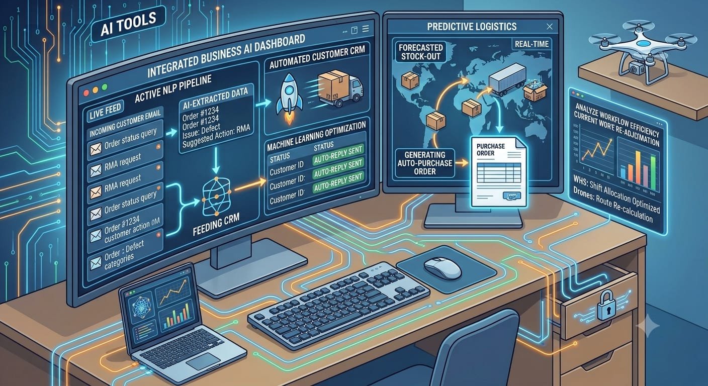 AI and digital business tools dashboard for MegaStore76 Digital Solutions