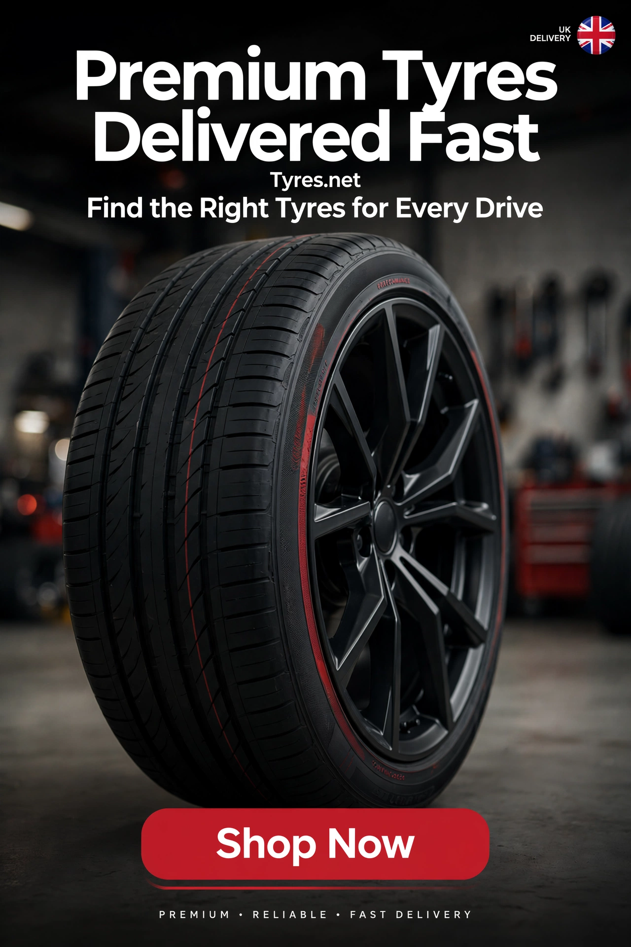 Premium tyres delivered fast in the UK with Tyres GB