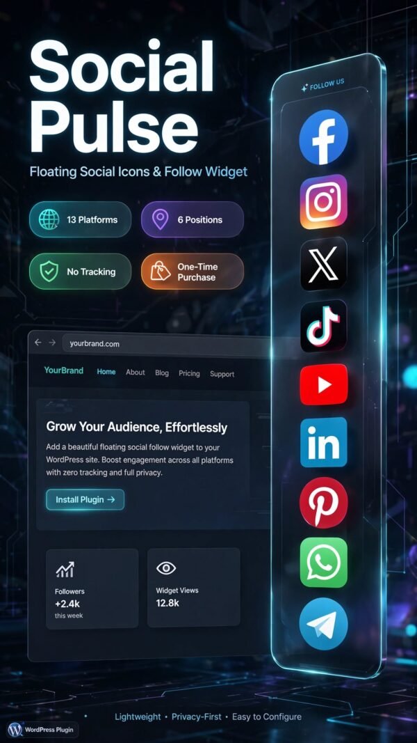 sp Social Pulse β Floating Social Icons & Follow Widget