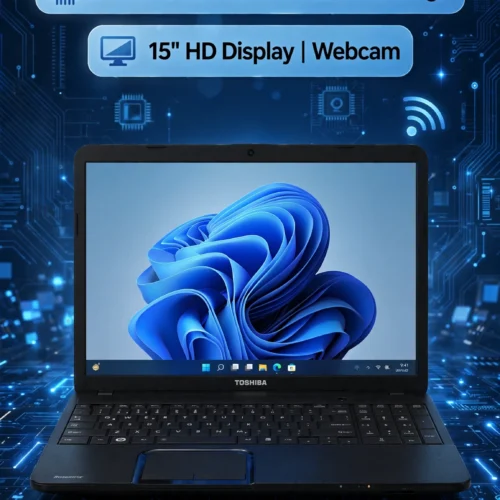 Toshiba C850 Windows 11 Laptop Intel I3 8GB RAM 500GB Storage 15" HD Webcam