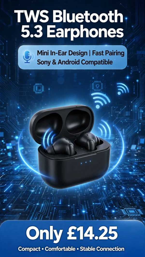 TWS Bluetooth 5.3 Earphones Mini Wireless Headphones InEar Buds For SONY Android