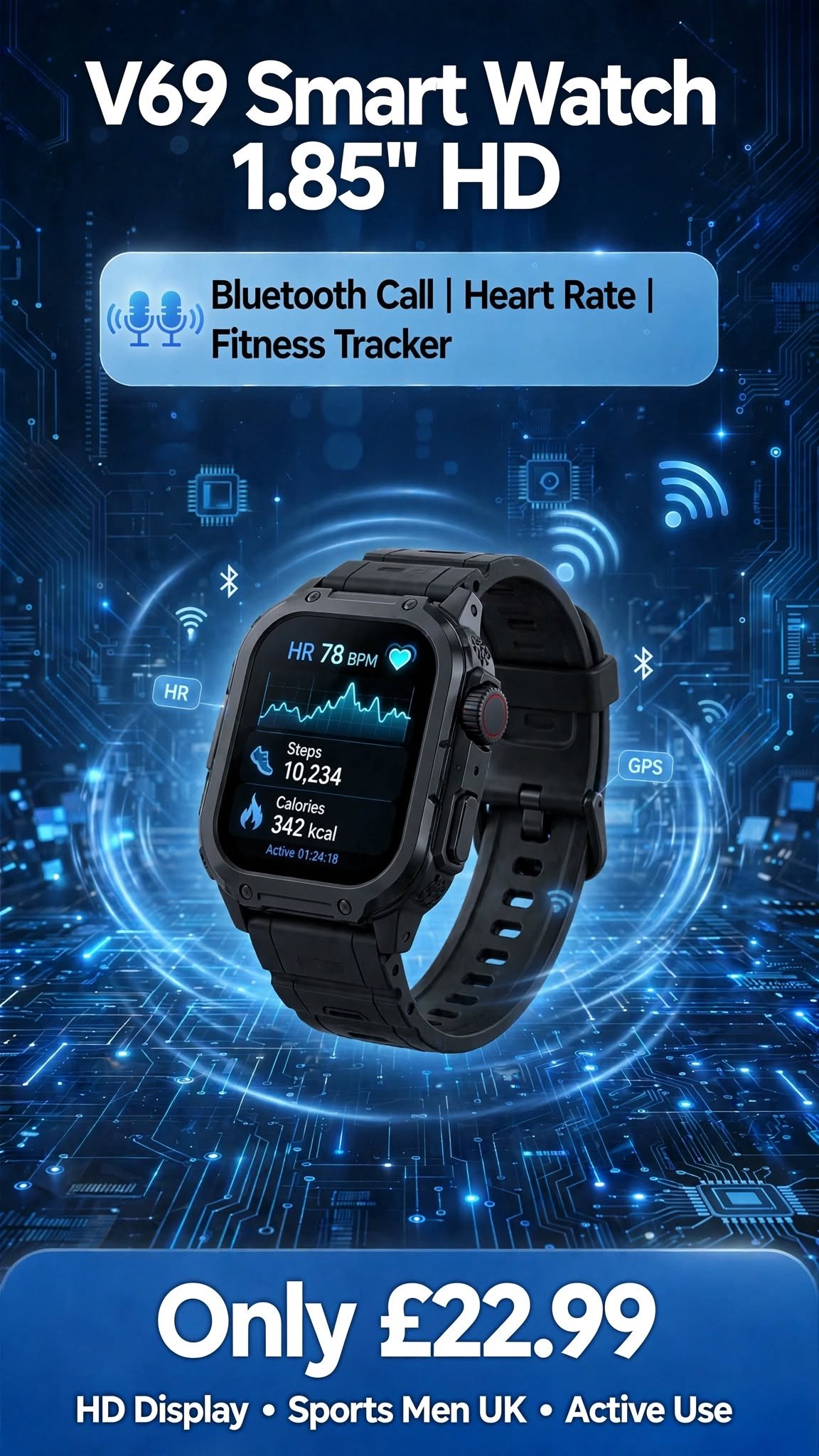 Smart Watch V69 1.85" HD