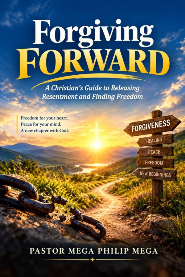 Forgiving Forward cover - original subtitle Forgiving Forward: A Christianβs Guide to Releasing Resentment and Finding Freedom, by Pastor Mega Philip Mega (book cover)