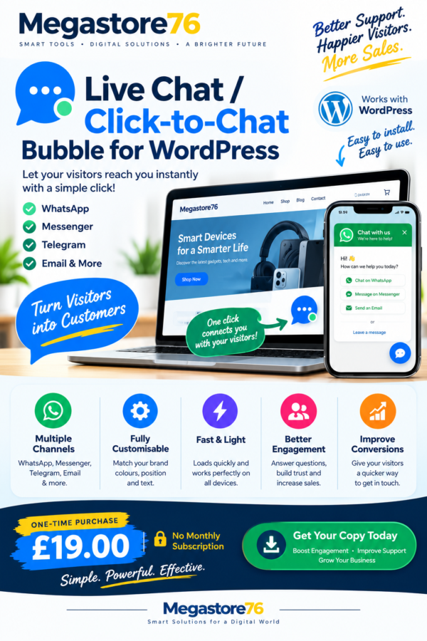 Live Chat Live Chat / Click-to-Chat Bubble for WordPress