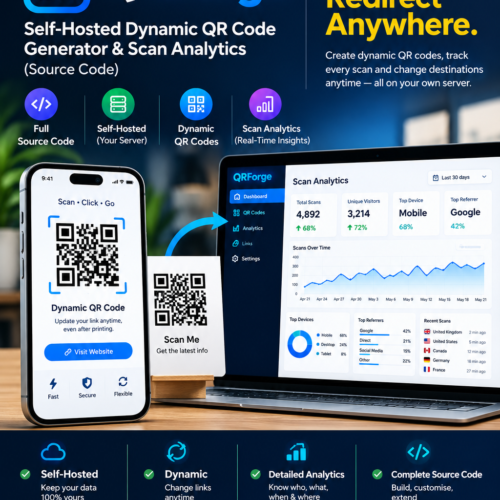 QRForge — Self-Hosted Dynamic QR Code Generator & Scan Analytics (Source Code)