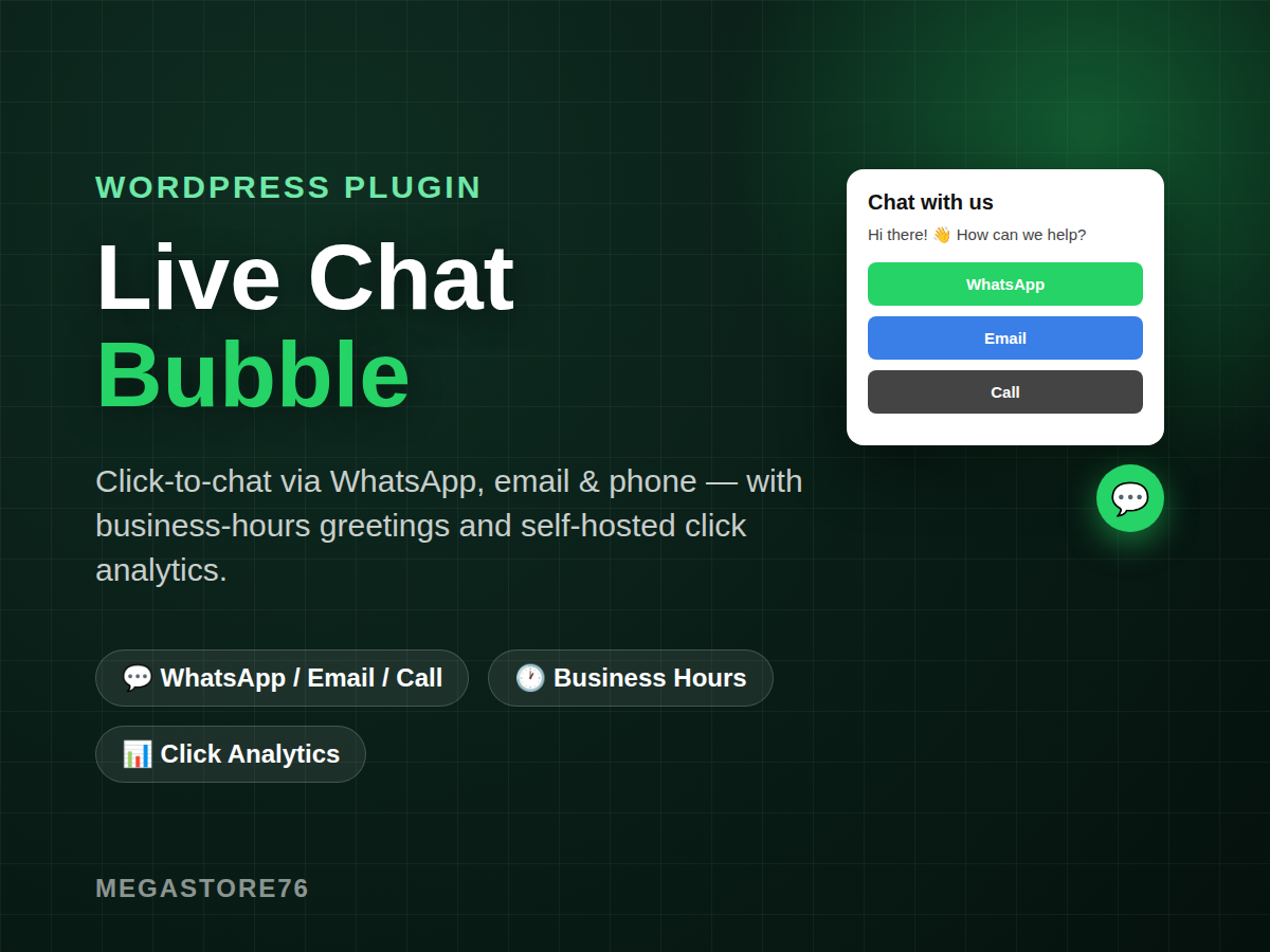 Live Chat / Click-to-Chat Bubble for WordPress