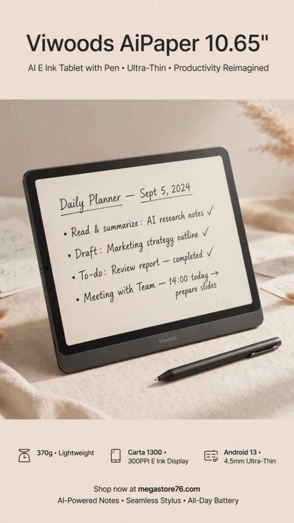 Viwoods AiPaper 10.65" AI E Ink Tablet with Pen