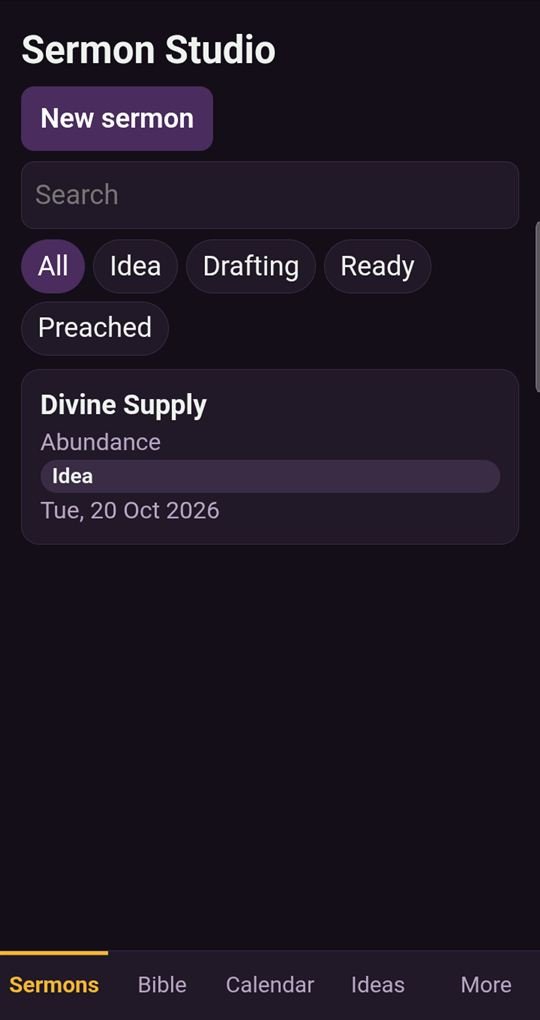 Sermon Studio app sermon list