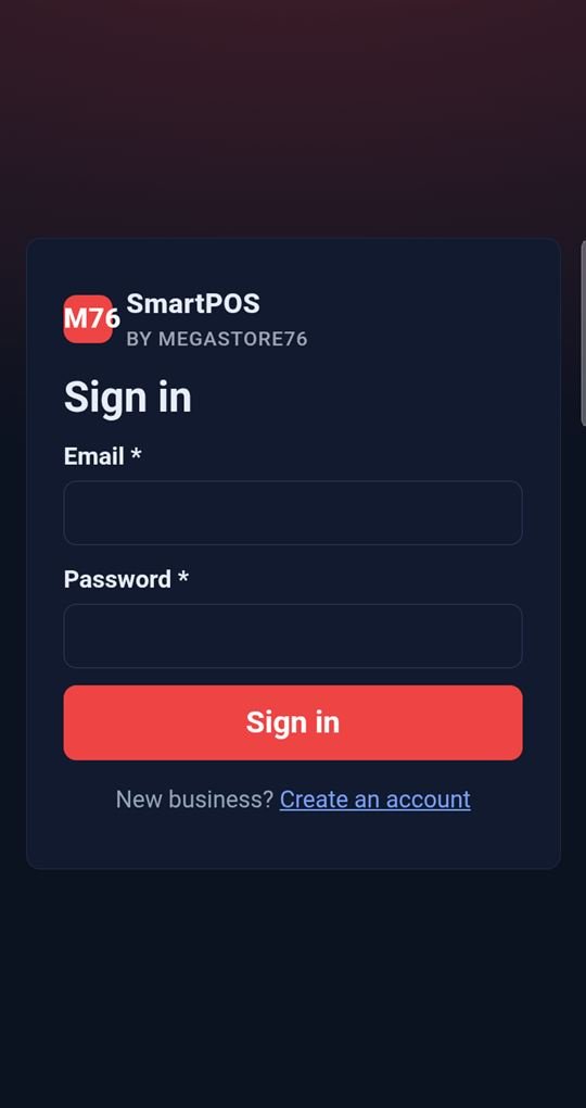 SmartPOS app sign-in screen