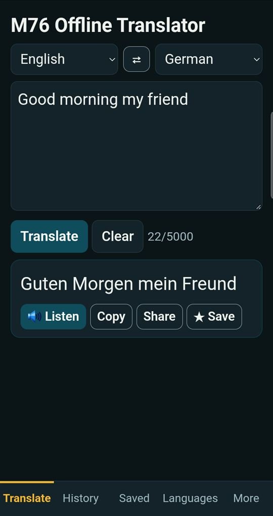 Offline Translator turning English into German